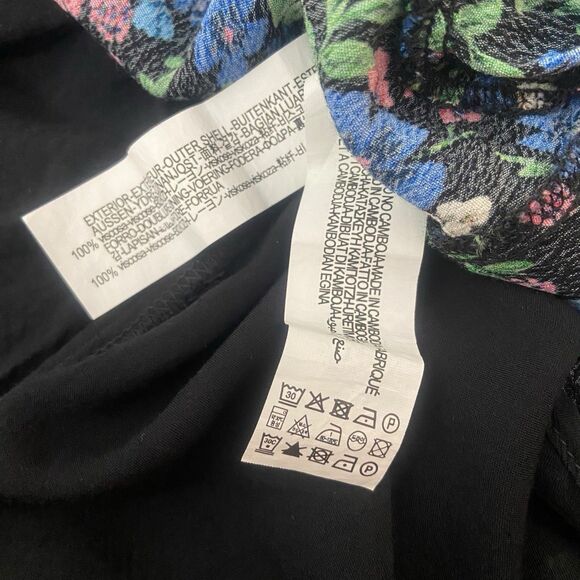 Zara Floral Skort Dress Women Size M Tiered Mini 3/4 Balloon Sleeve Ruffle Hem - Picture 8 of 8